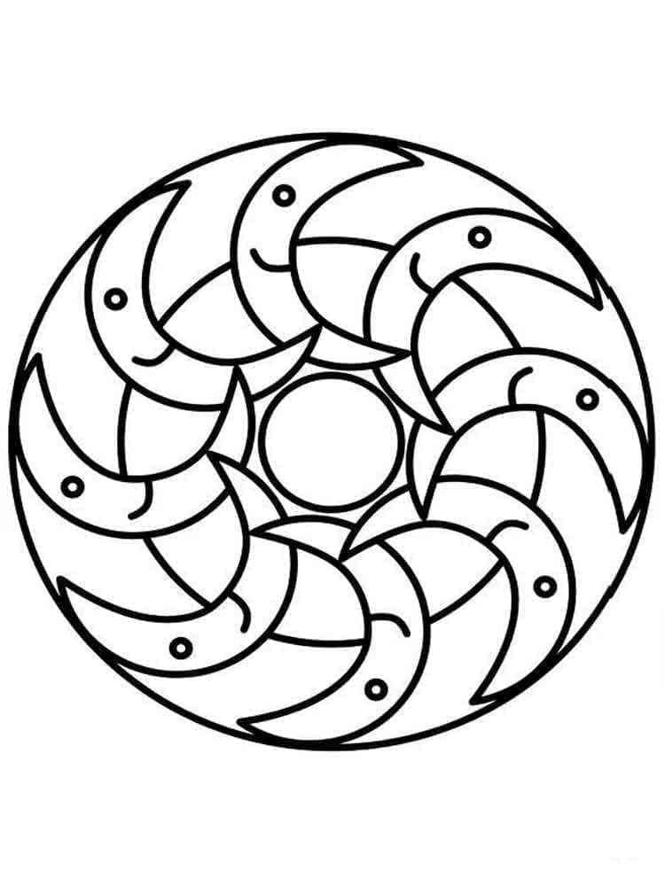 Coloriage Mandala: Simple Feuille 1 Mandalas