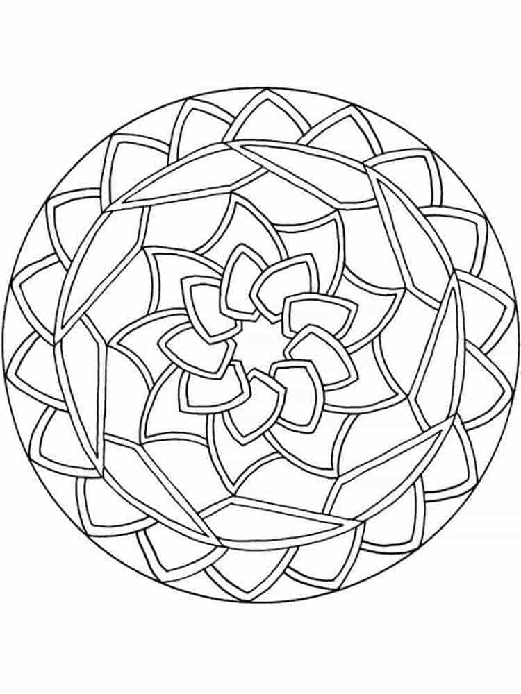 Coloriage Mandala: Simple Feuille 3 Mandalas