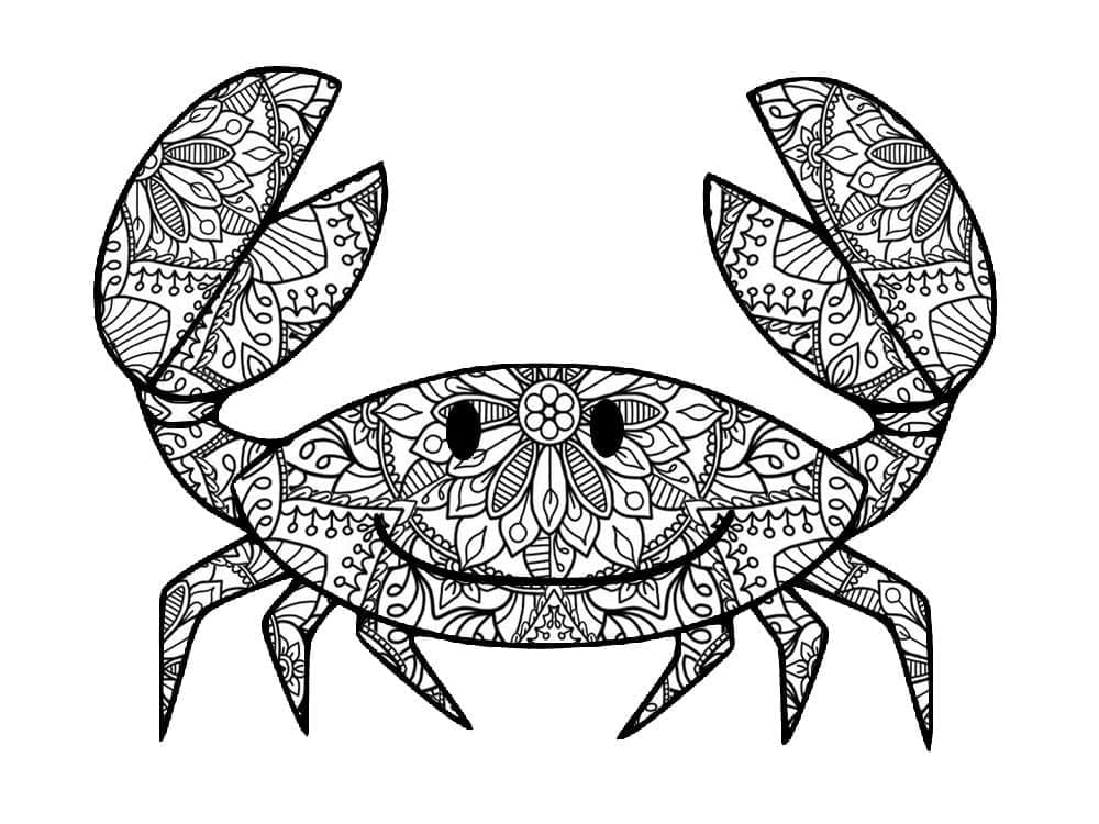 Coloriage Mandala: Crabe Facile Mandalas