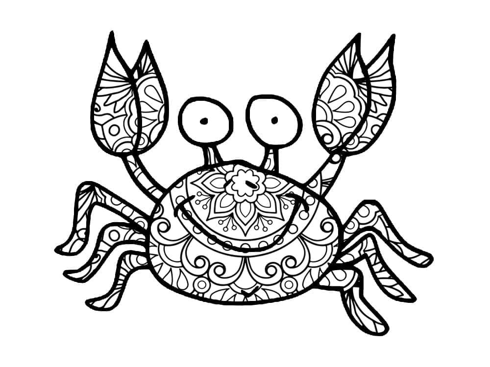 Coloriage Mandala: Crabe gratuit pour les adultes Mandalas