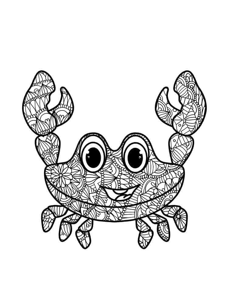Coloriage Mandala: Crabe gratuit pour les enfants Mandalas