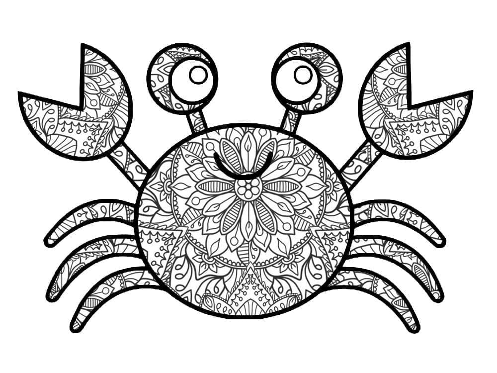 Coloriage Mandala: Crabe à imprimer gratuitement Mandalas