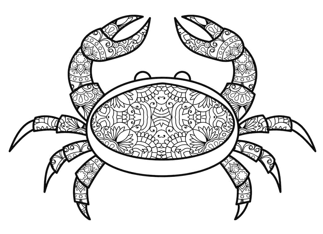 Coloriage Mandala: Crabe parfait Mandalas