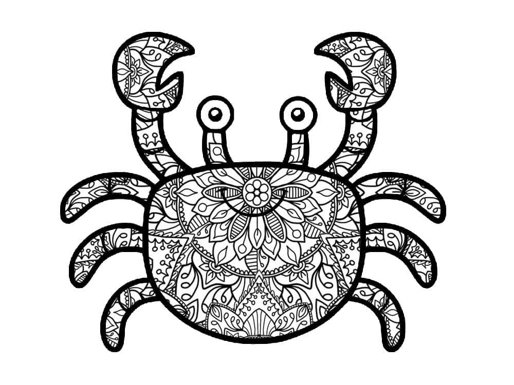 Coloriage Mandala: Crabe pour enfants Mandalas