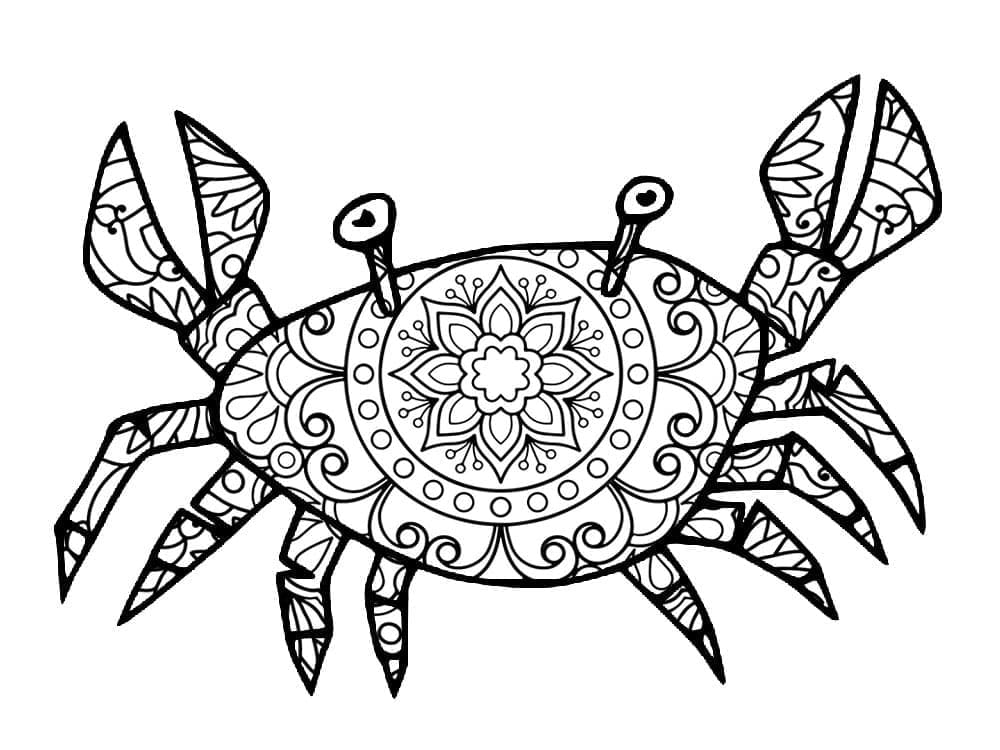 Coloriage Mandala: Merveilleux crabe Mandalas