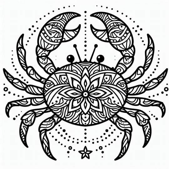 Coloriage Mandala: Très beau crabe Mandalas
