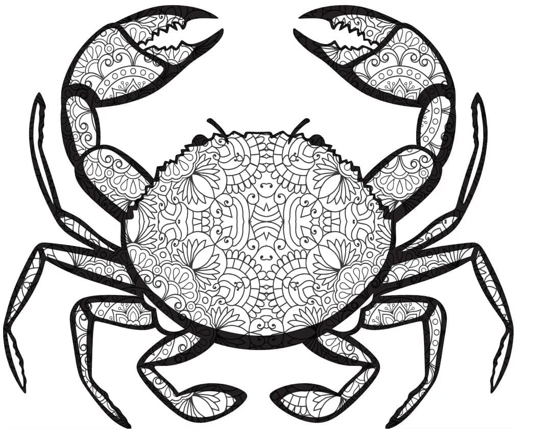 Coloriage Mandala: Un crabe Mandalas