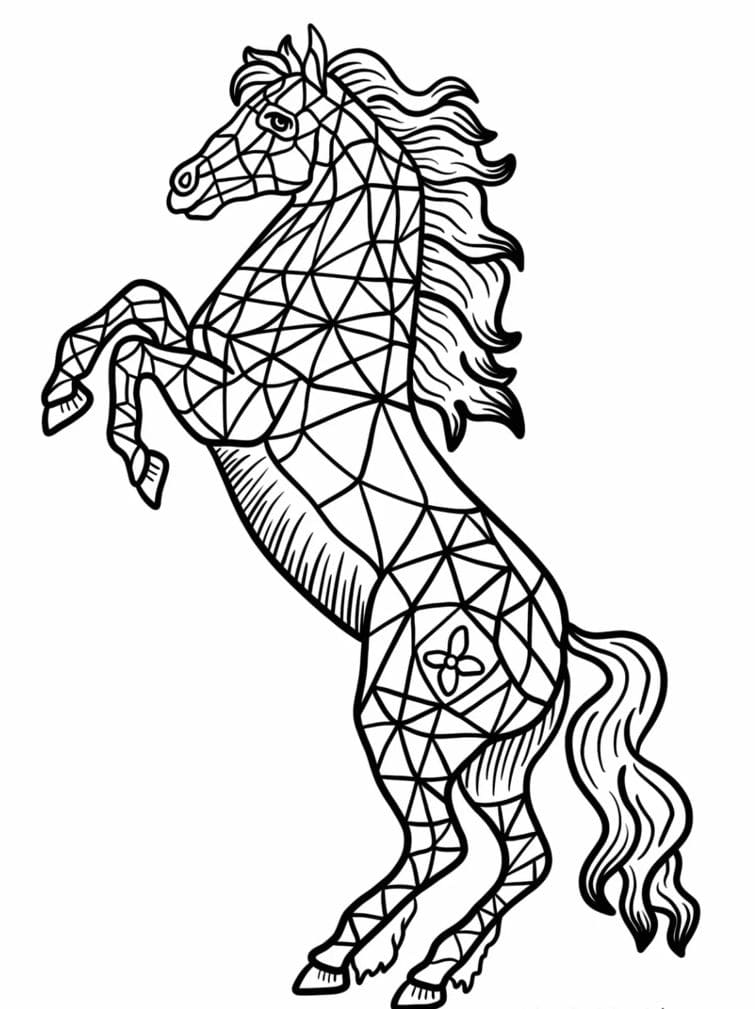 Coloriage Madala: Cheval sauvage Mandalas