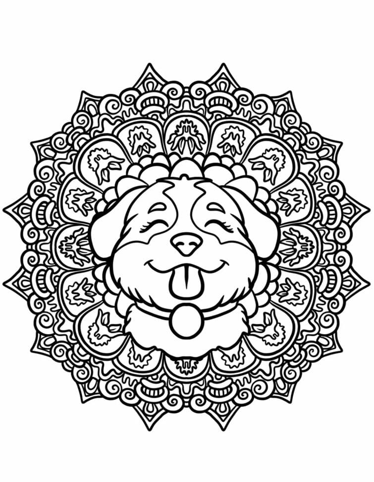 Coloriage Madala: Corgi drôle Mandalas