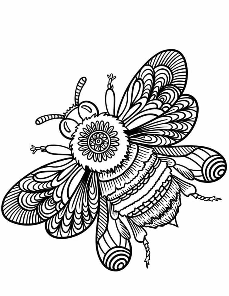 Bee Animal Mandala Coloring Page Mandalas