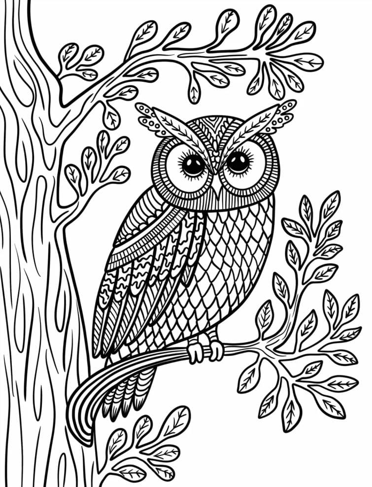 Coloriage Mandala: Chouette mignonne Mandalas