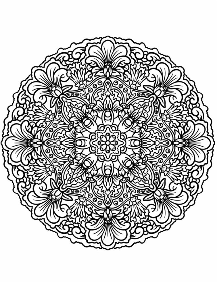 Coloriage Mandala: Fleur parfaite Mandalas