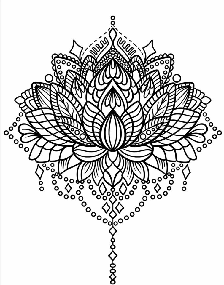 Coloriage Mandala: Lotus en fleurs Mandalas