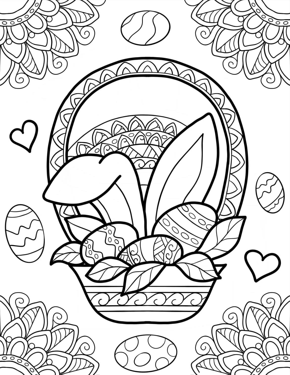 Mandala Easter For Kids Coloring Page Mandalas