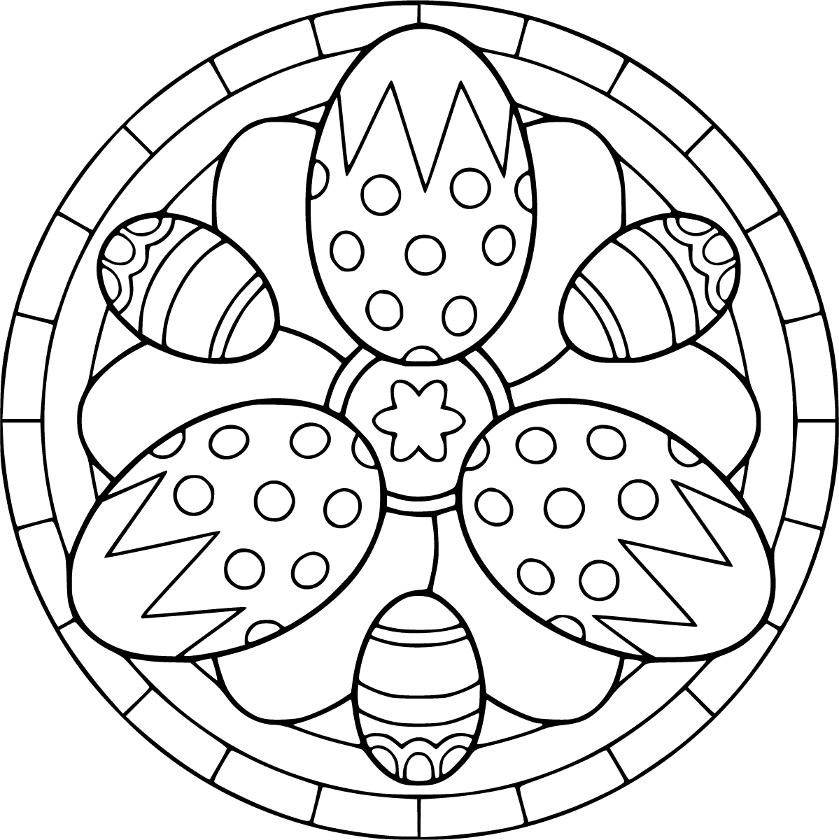 Printable Mandala Easter Free Coloring Page Mandalas