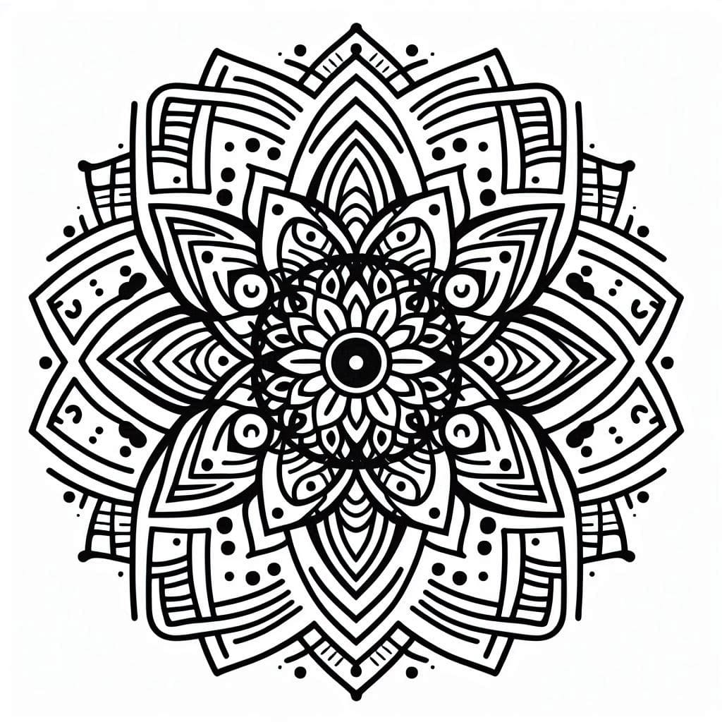 Coloriage Mandala: Abstrait Basique Mandalas