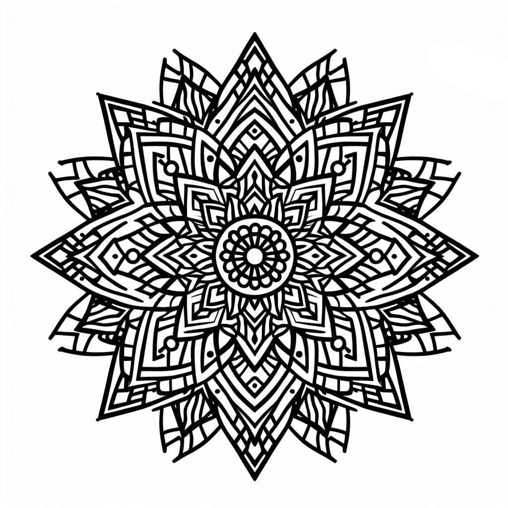 Coloriage Mandala: Abstrait Beau Mandalas
