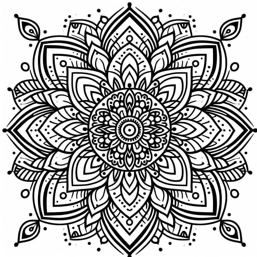 Coloriage Mandala: Abstrait Imprimable Mandalas