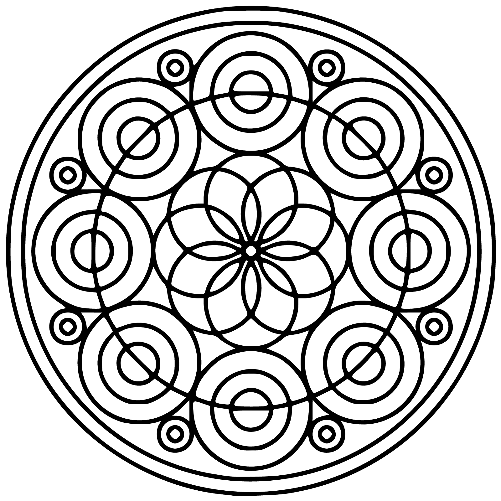 Coloriage Mandala: Beau cercle gratuit Mandalas