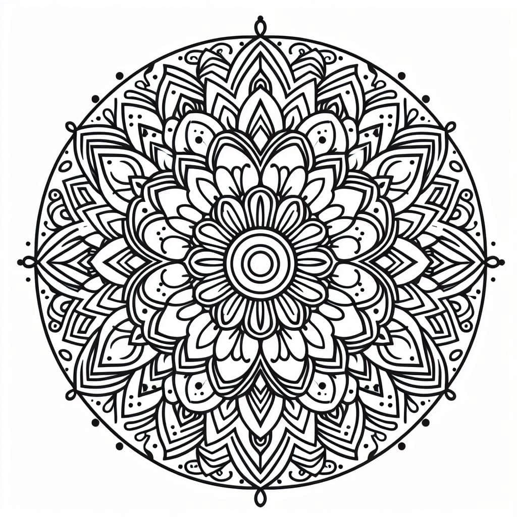 Coloriage Mandala: Beau cercle Mandalas