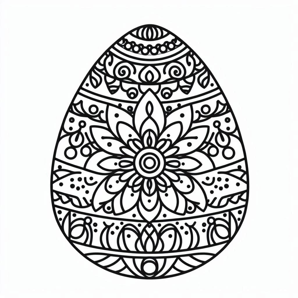 Coloriage Mandala: Bonne Pâques Mandalas