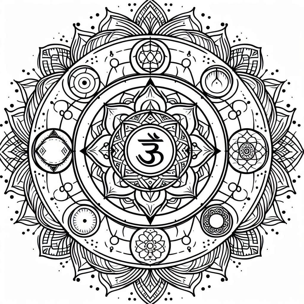 Coloriage Mandala: Chakra génial Mandalas
