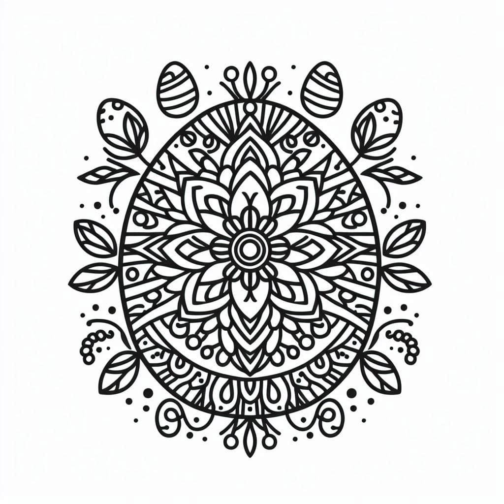 Coloriage Mandala: Dessin de Pâques Mandalas