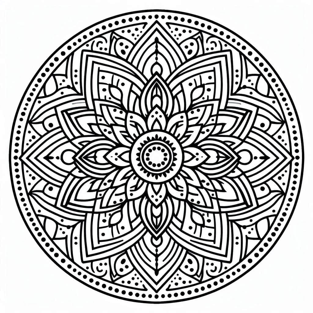 Coloriage Mandala: Grand cercle Mandalas