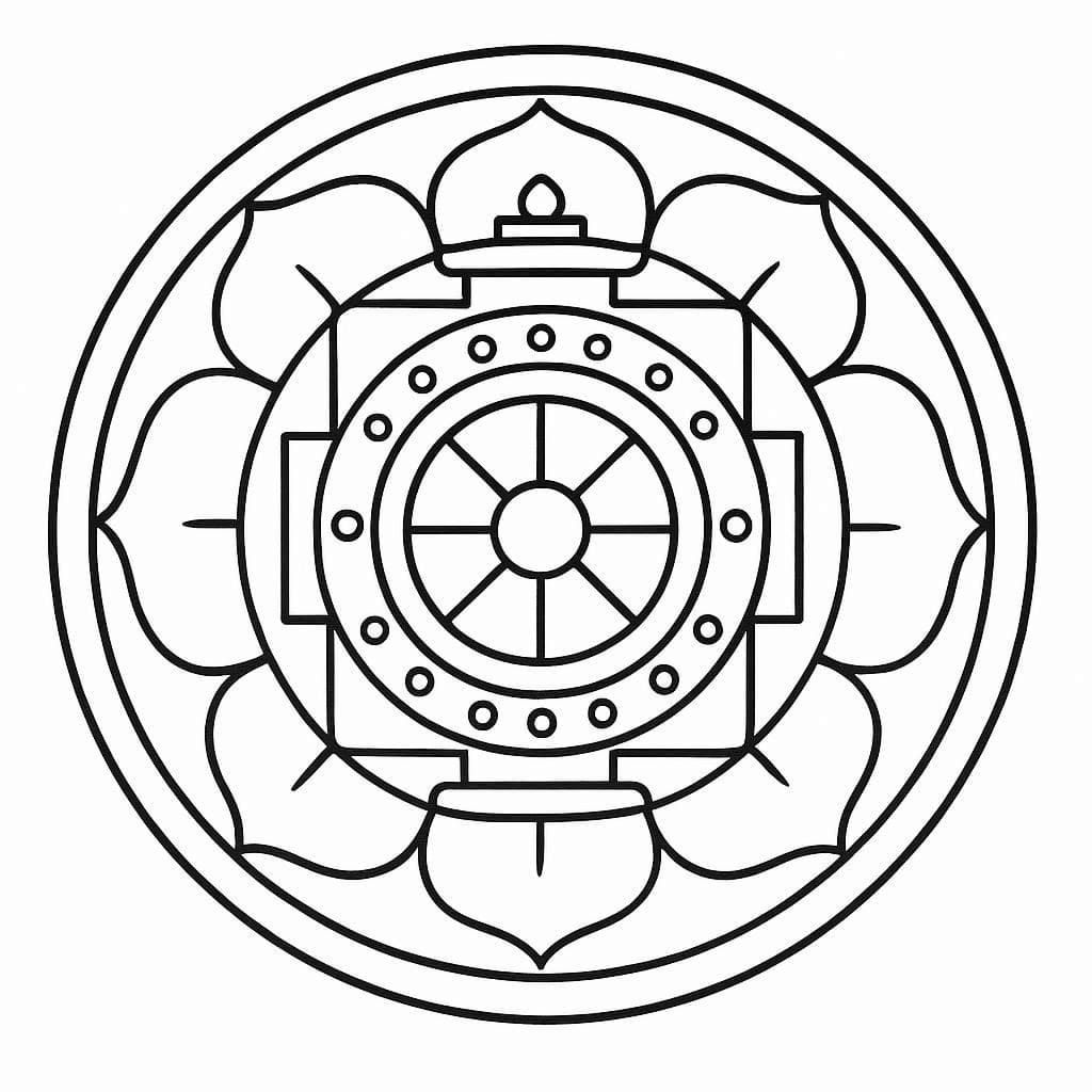 Coloriage Mandala: Gratuit Tibétain Mandalas