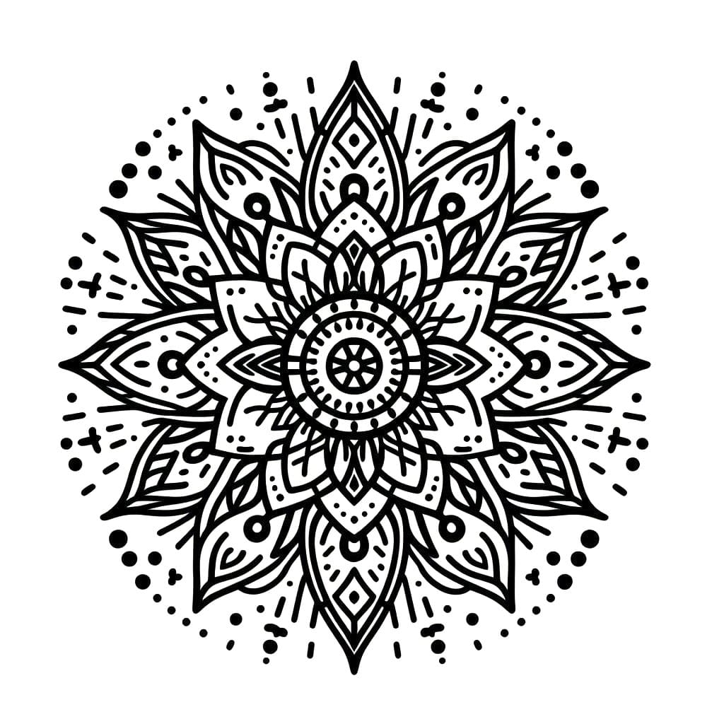 Coloriage Mandala: Image abstrait gratuit Mandalas