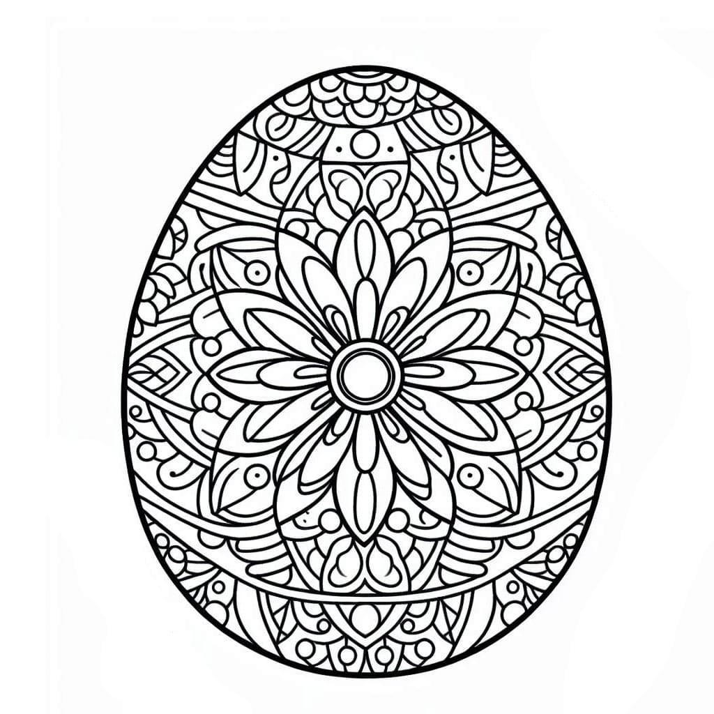 Coloriage Mandala: Image de Pâques Gratuit Mandalas