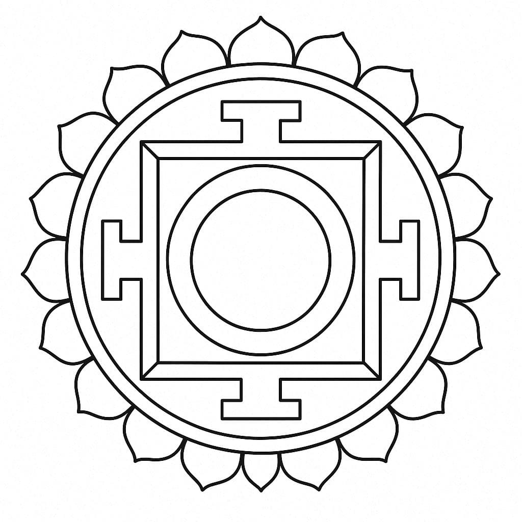 Coloriage Mandala: Image tibétaine gratuite Mandalas