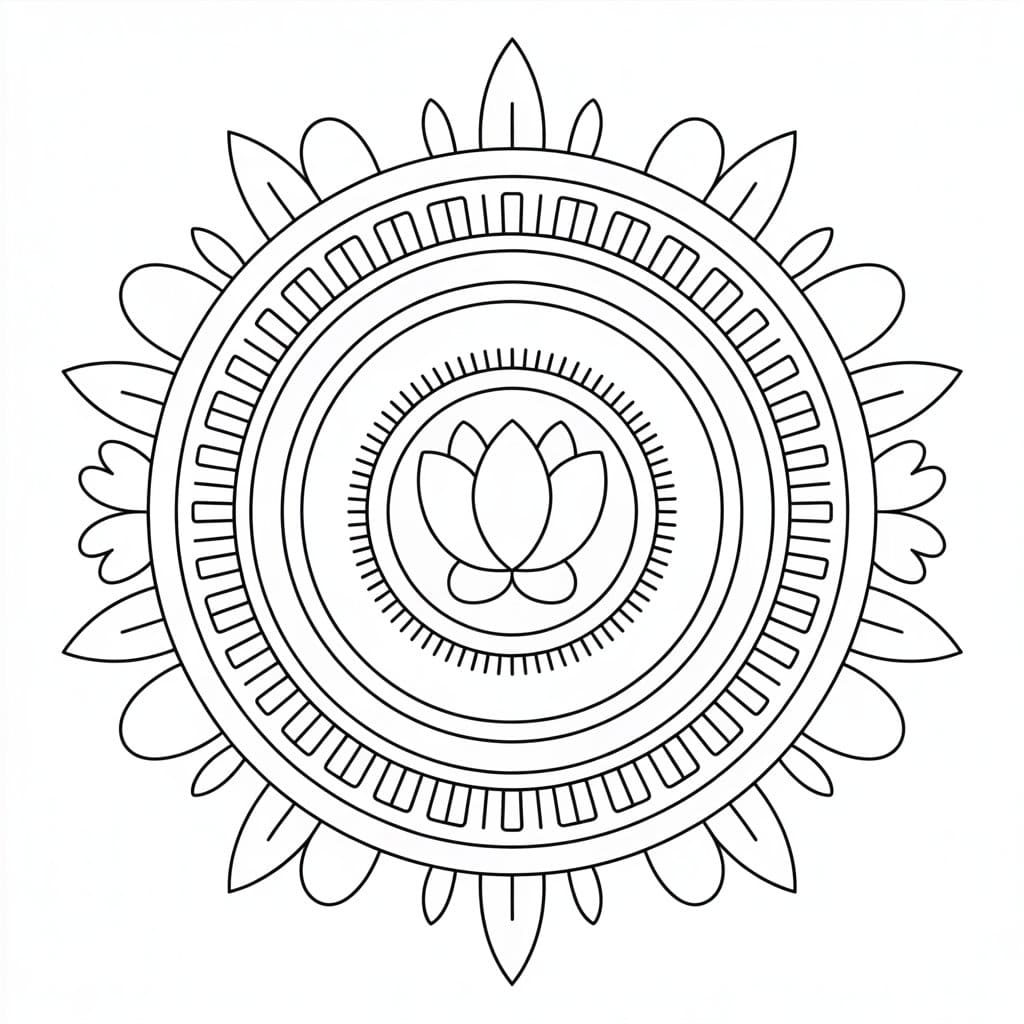 Coloriage Mandala: Image tibétaine Mandalas