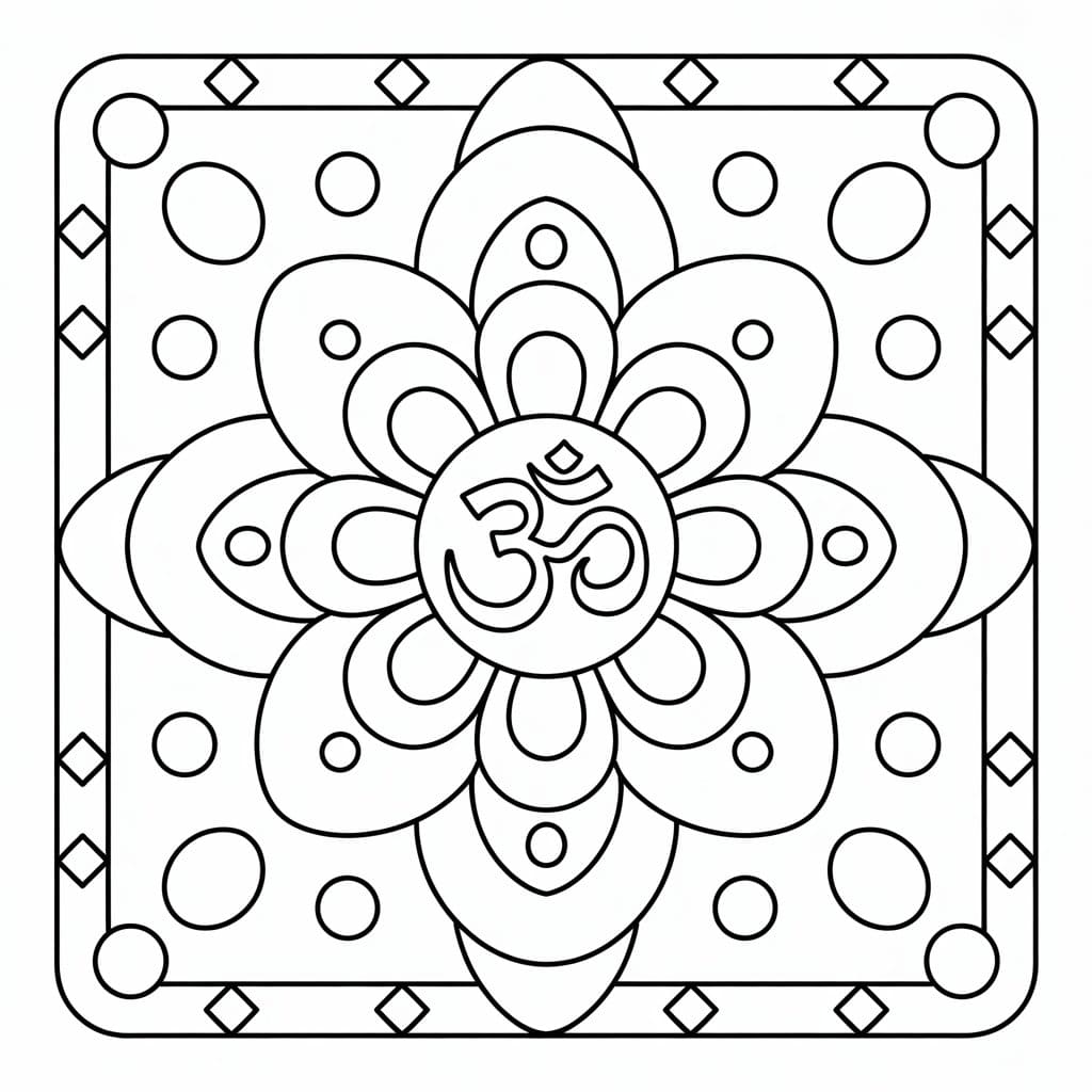 Coloriage Mandala: Joli tibétain Mandalas