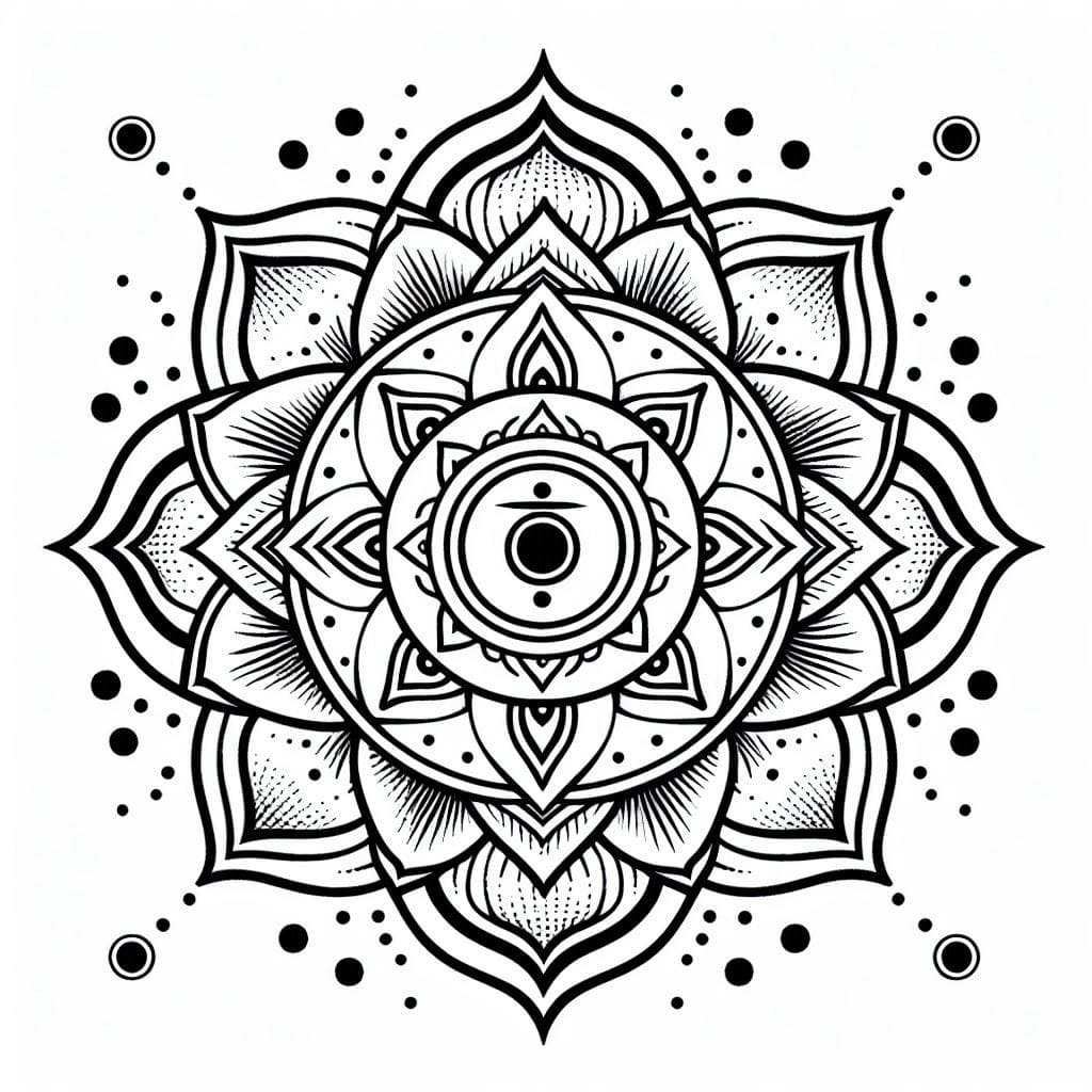 Coloriage Mandala: Magnifique chakra Mandalas