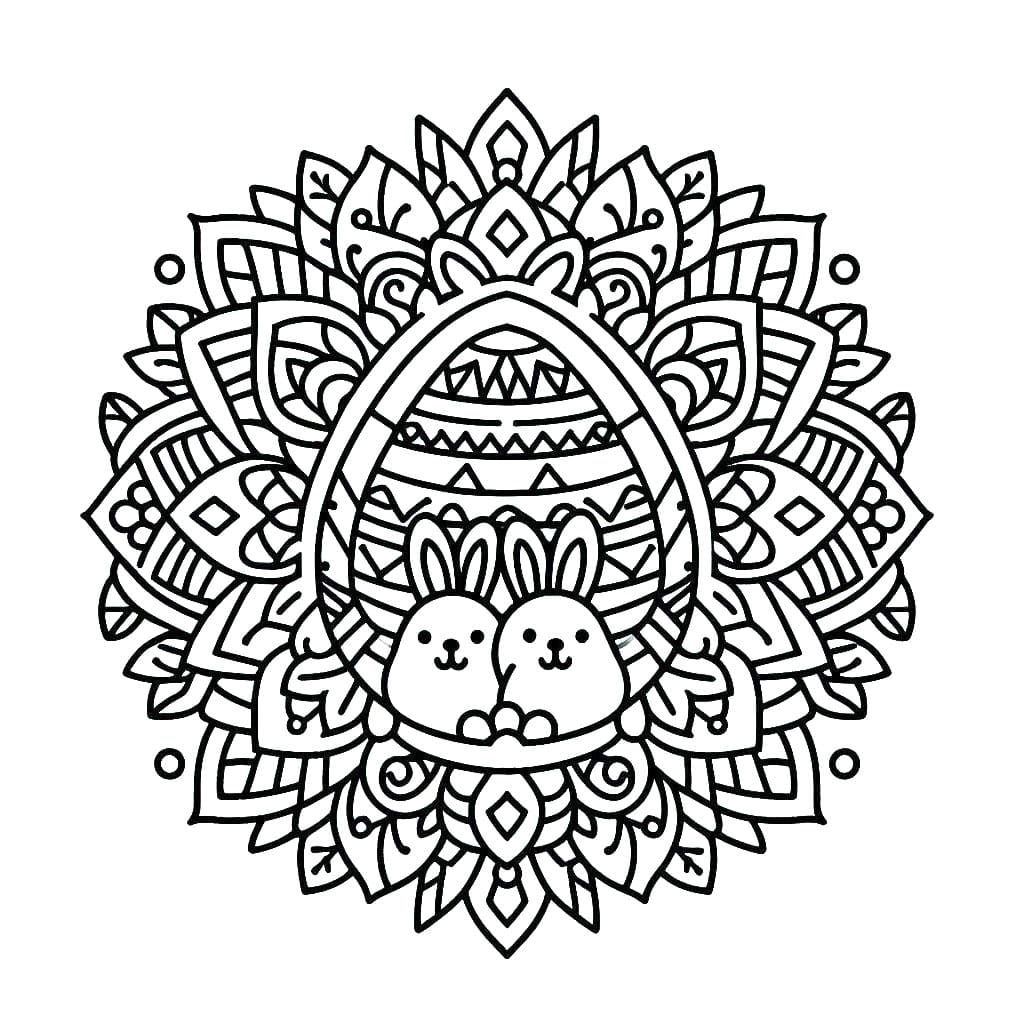 Coloriage Mandala: Merveilleuses Pâques Mandalas