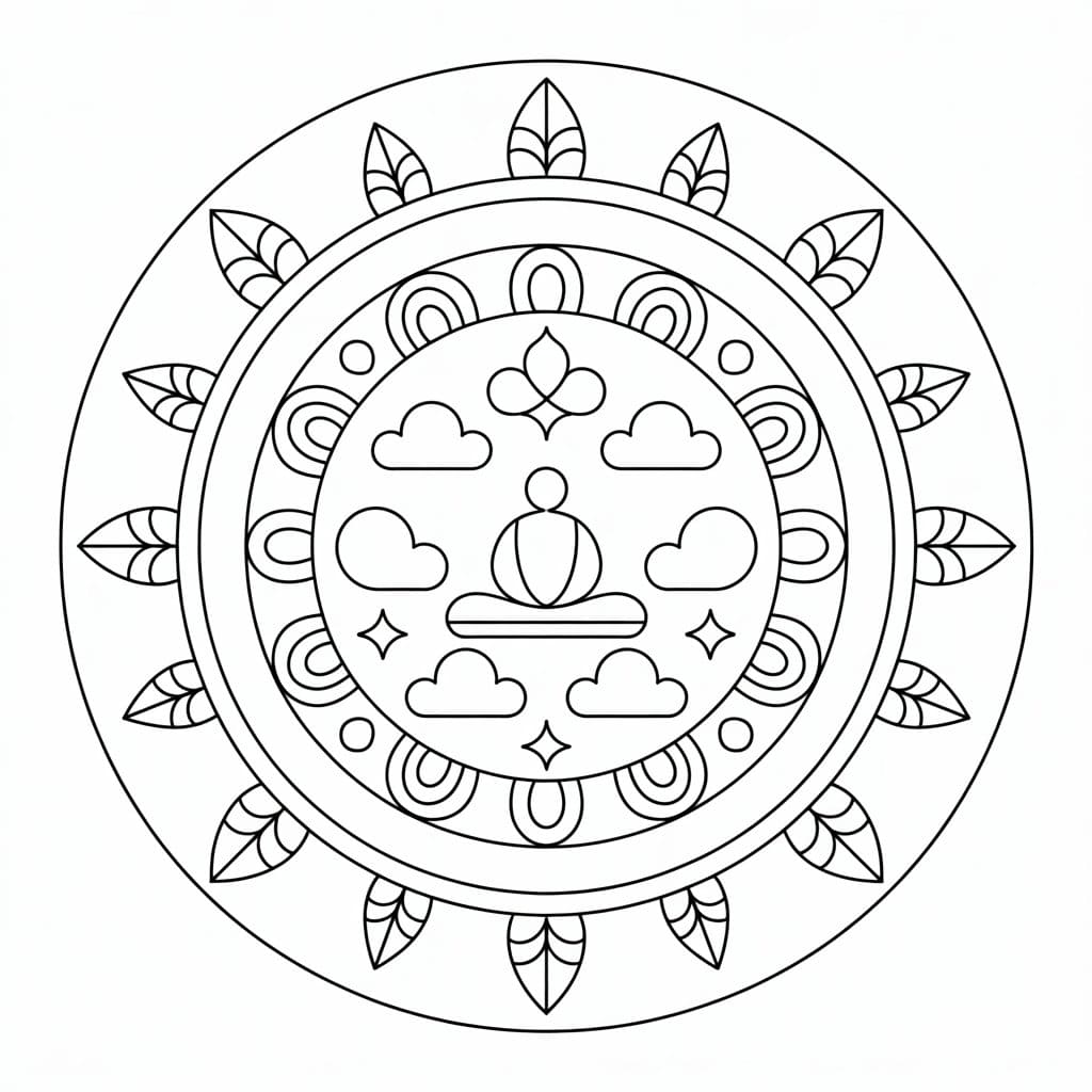 Coloriage Mandala: Parfait tibétain Mandalas