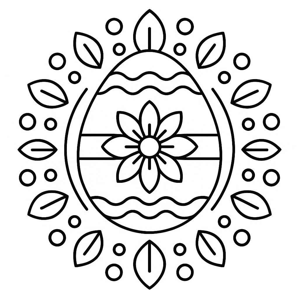 Coloriage Mandala: Pâques de base Mandalas