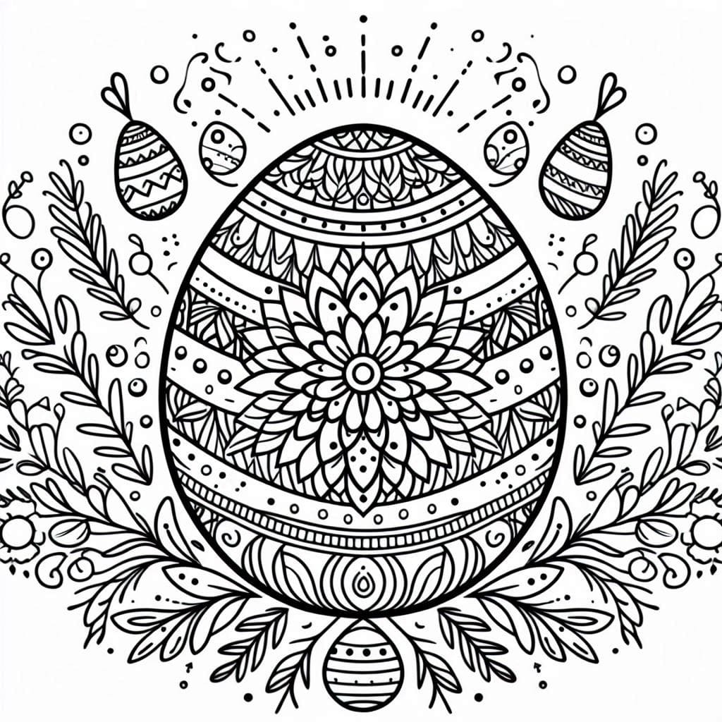 Coloriage Mandala: Pâques Gratuite Mandalas