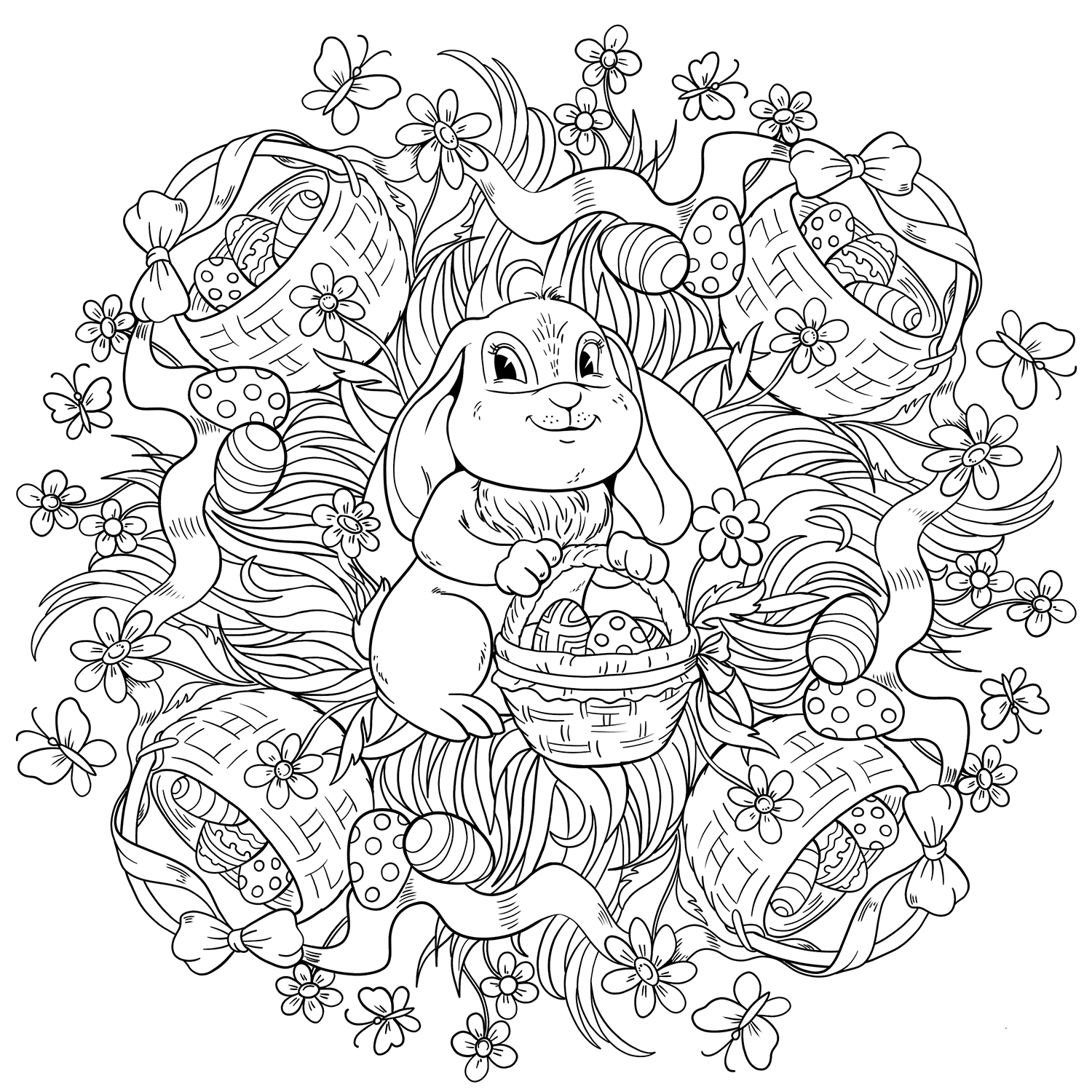 Coloriage Mandala: Pâques mignonne Mandalas