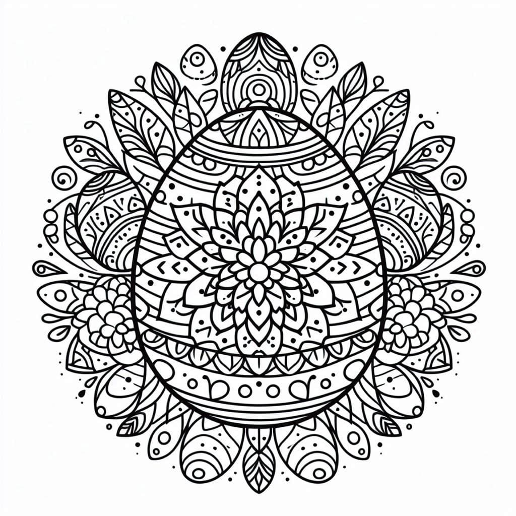 Coloriage Mandala: Pâques normale Mandalas