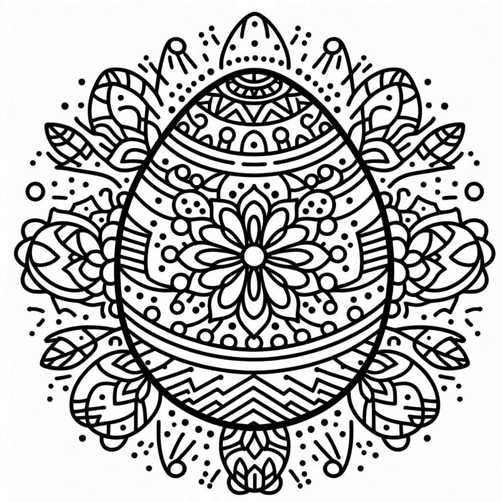 Coloriage Mandala: Pâques simple Mandalas