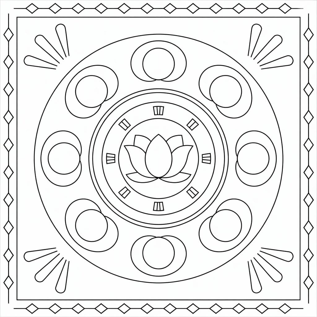 Coloriage Mandala: Tibétain simple Mandalas