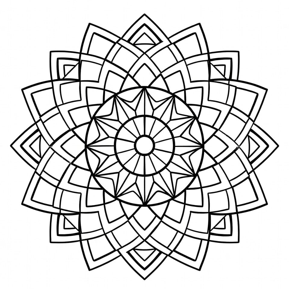 Coloriage Mandala: Belle Géométrie Mandalas