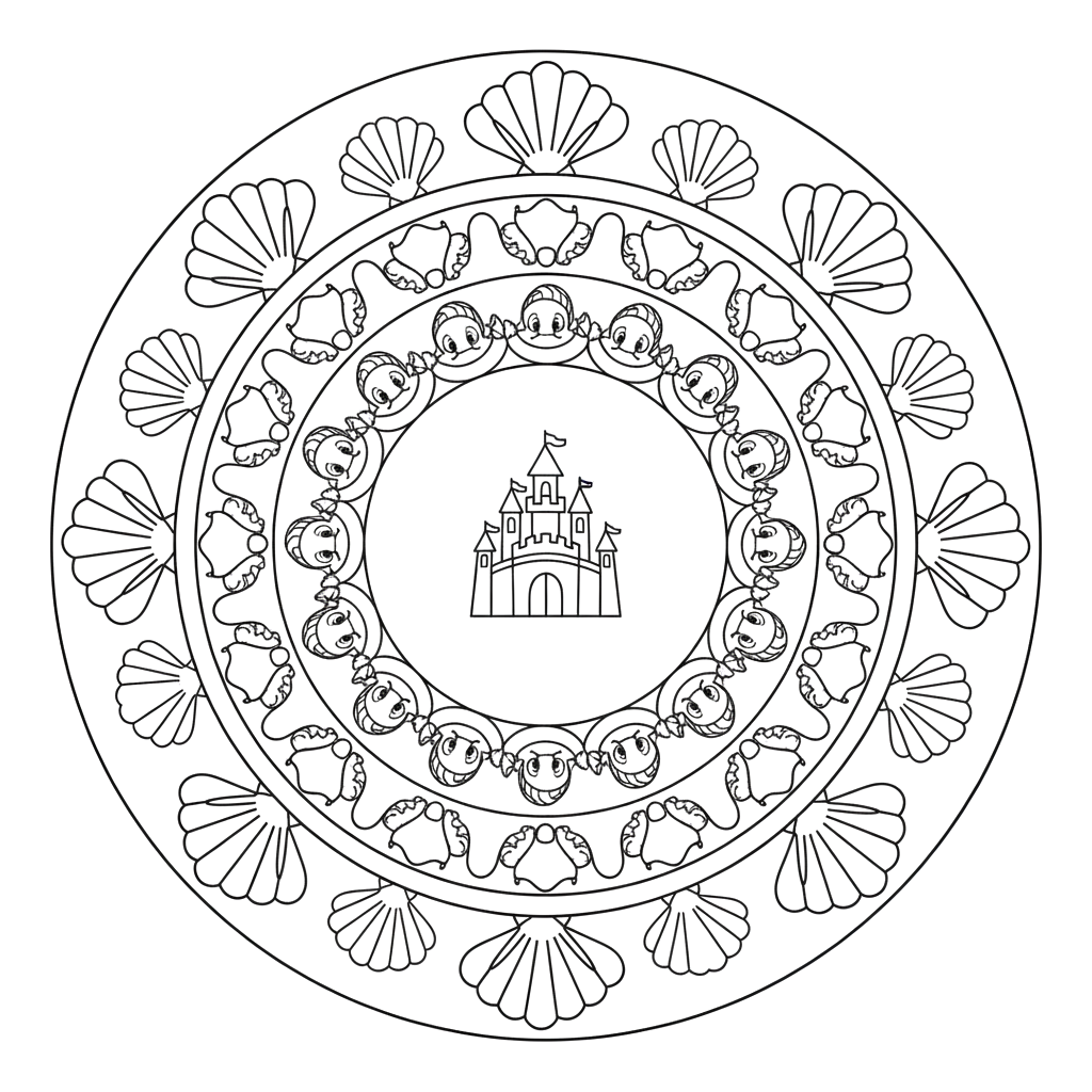 Coloriage Mandala: Disney La Petite Sirène Mandalas