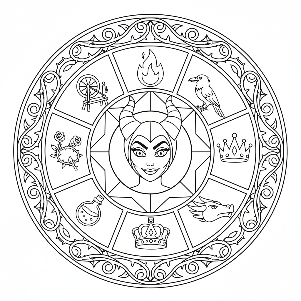 Coloriage Mandala: Disney Maléfique Mandalas