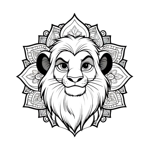 Coloriage Mandala: Disney Simba Mandalas