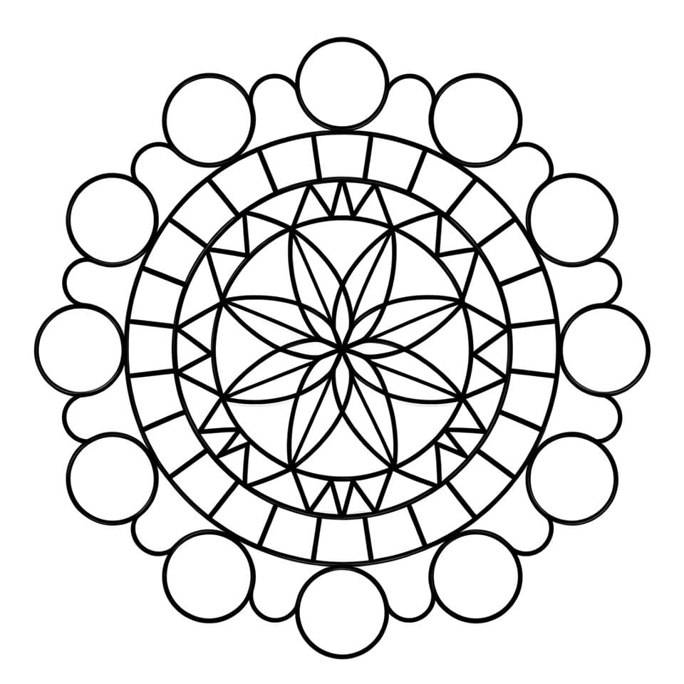 Coloriage Mandala: Géométrie de base pour enfants Mandalas