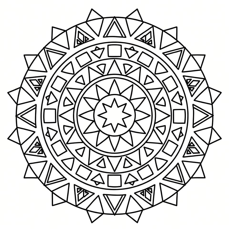 Coloriage Mandala: Géométrie Difficile Mandalas