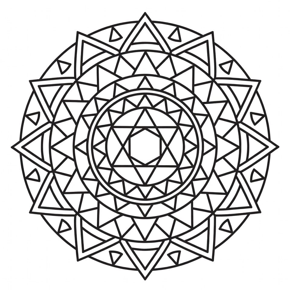 Coloriage Mandala: Géométrie Feuille 1 Mandalas